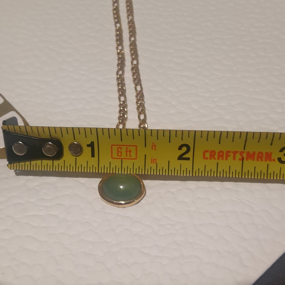 18k Gold Filled Necklace with Green Jade Pendant - Picture 10 of 10